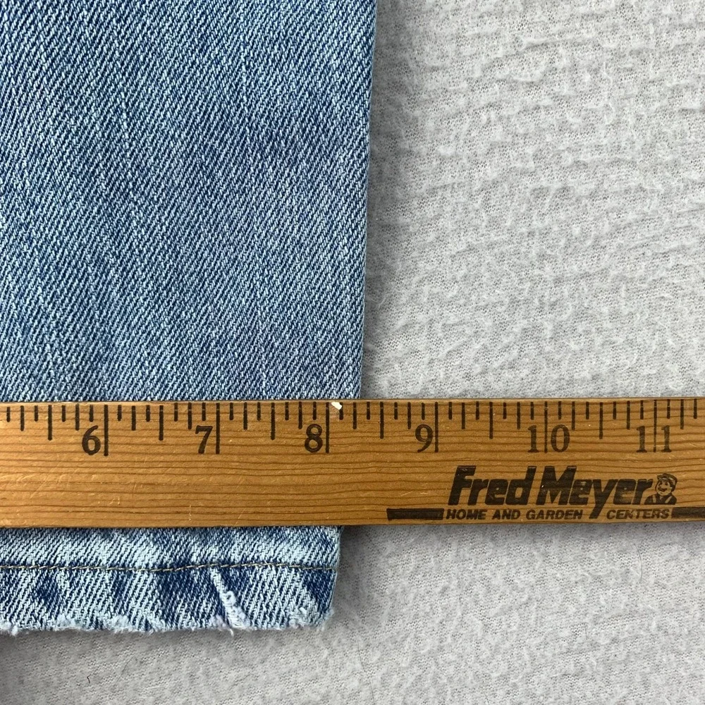 Thrashed Wrangler Jeans Mens 35x30 Blue Straight Leg‎ Distressed Denim Workwear